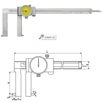 Inside Groove Dial Calipers With Round Points