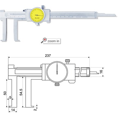 Knife-point Inside Groove Dial Calipers