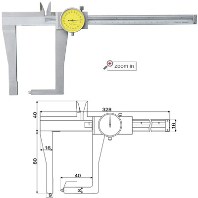 Outside Groove Dial Calipers With Tube Thickness