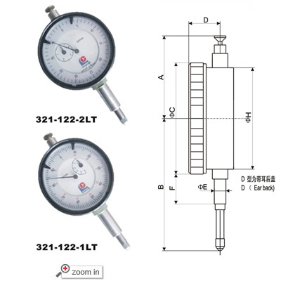 Black Ring Dial Indicators (Range 3mm Reading in 0.01mm)