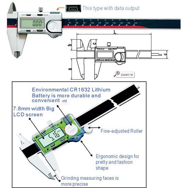 Four-key Fast Display Digital Calipers