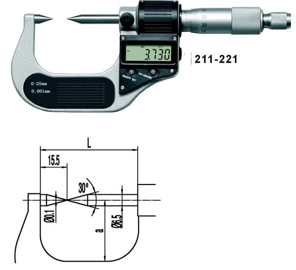 Point Type Digital Micrometers