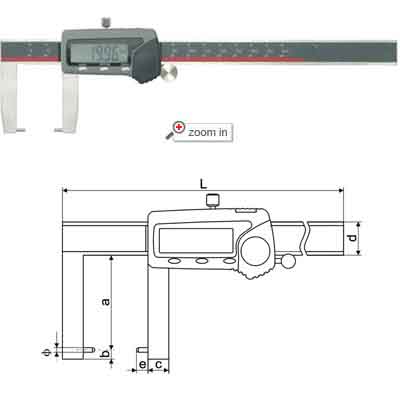 Outside Groove Digital Calipers With Round Points
