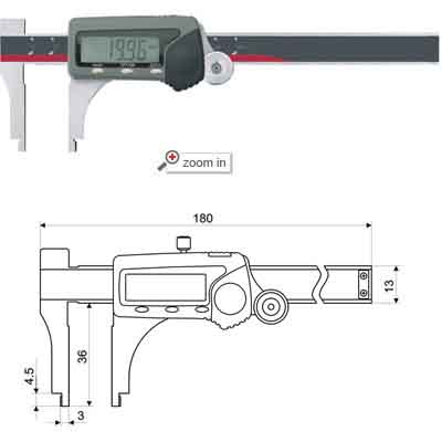 Digital Calipers With Thumb Roller(Low Jaws Type)