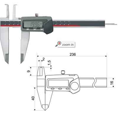 Inside Groove Digital Calipers With Upper Jaws