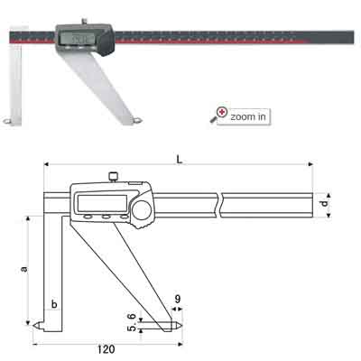 Inside Groove Digital Calipers With Round Points