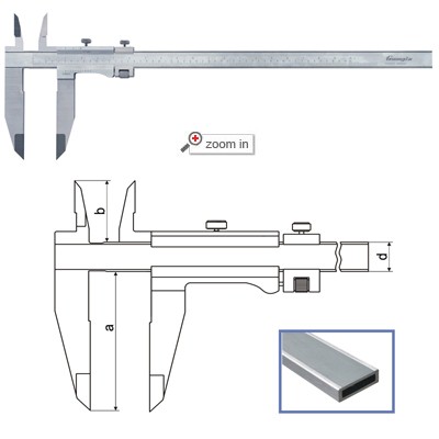 Vernier Calipers With Nib And Sharp Edged Jaws