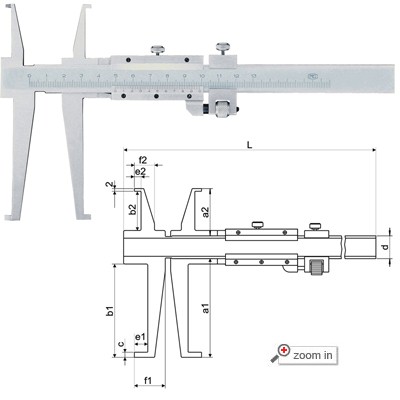 Knife-point Inside Groove Vernier Calipers(Open Frame)