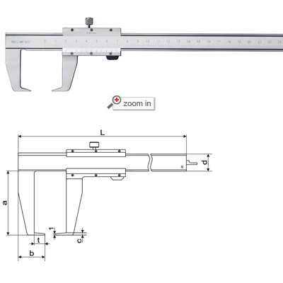 Outside Groove Vernier Calipers With Flat Points(Open Frame)